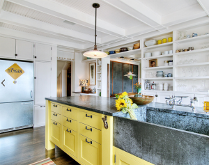 Stylish two toned kitchen cabinets - yellow and white