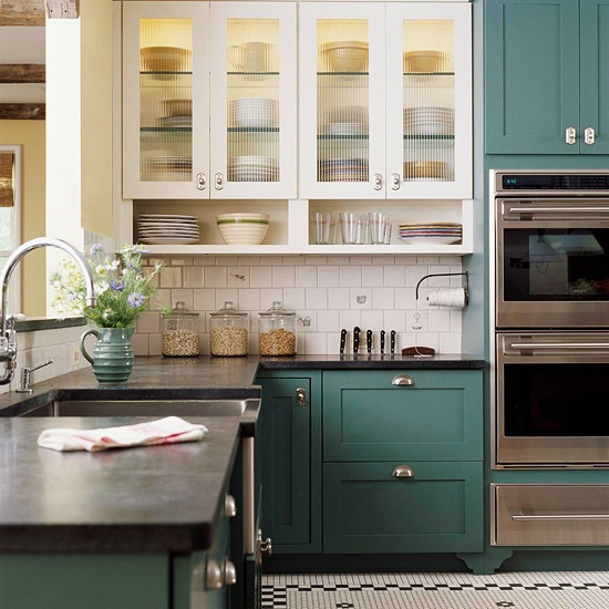 two toned kitchen