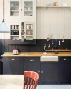 Stylish two toned kitchen cabinets - navy and white