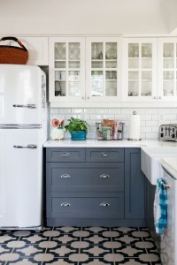 Stylish two toned kitchen cabinets - navy and white