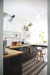 Stylish two toned kitchen cabinets - black and white