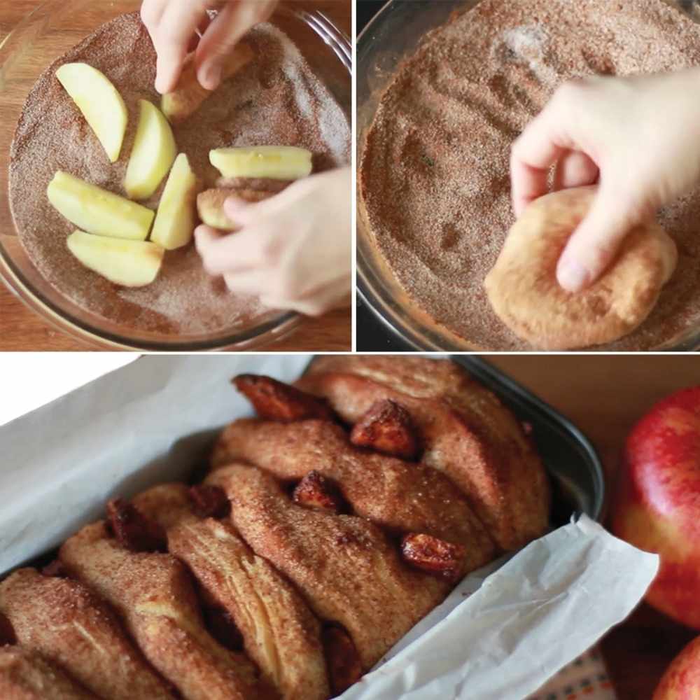 steps for making apple pull apart bread