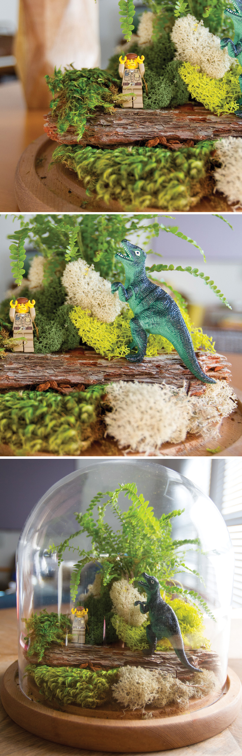 How to make a LEGO dinosaur fairy garden