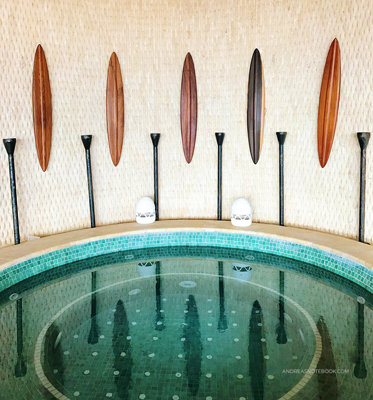 This hot tub was at the beachside spa at Hyatt Zilara in Jamaica.