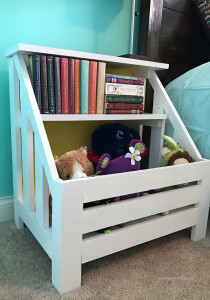 DIY Nightstand Toy Bin Bookshelf