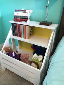 DIY Nightstand Toy Bin Bookshelf