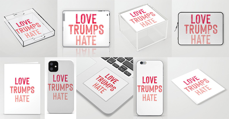 Love Trumps Hate office supplies iphone case