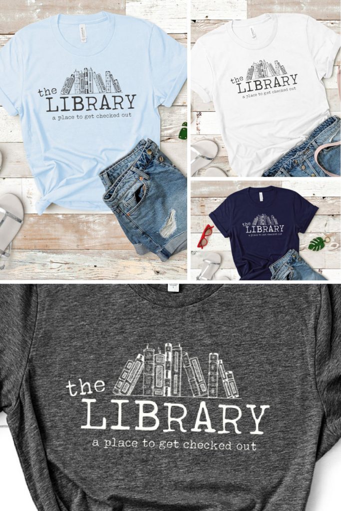 the library a place to get checked out - funny book tee t-shirt