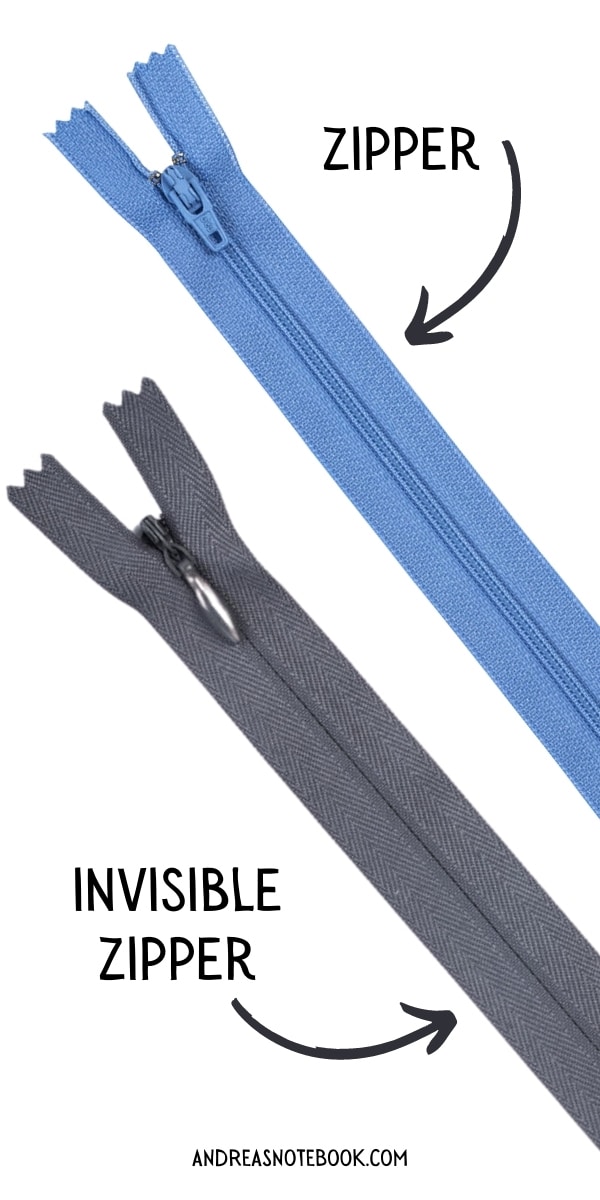 difference between an invisible zipper and regular zipper