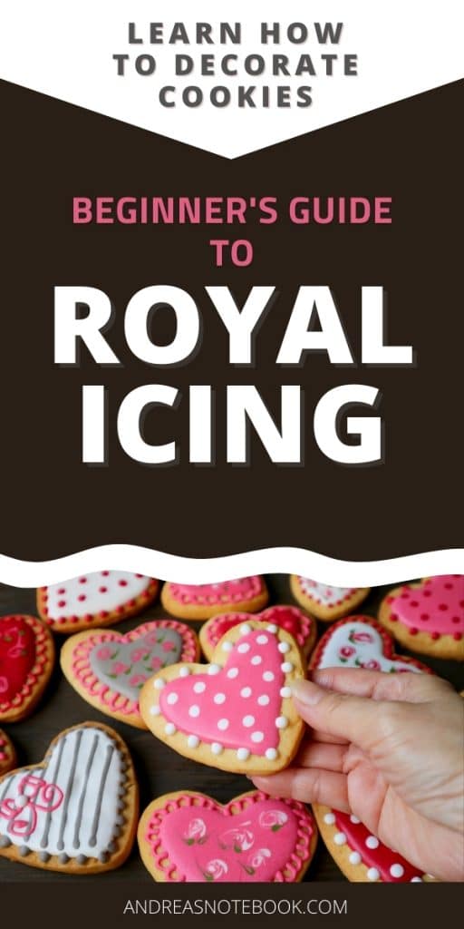 heart shaped pink and white cookies decorated with royal icing