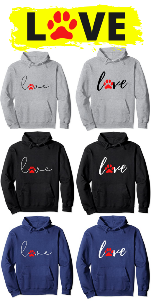 sweatshirts with LOVE on them - gifts for pet lovers