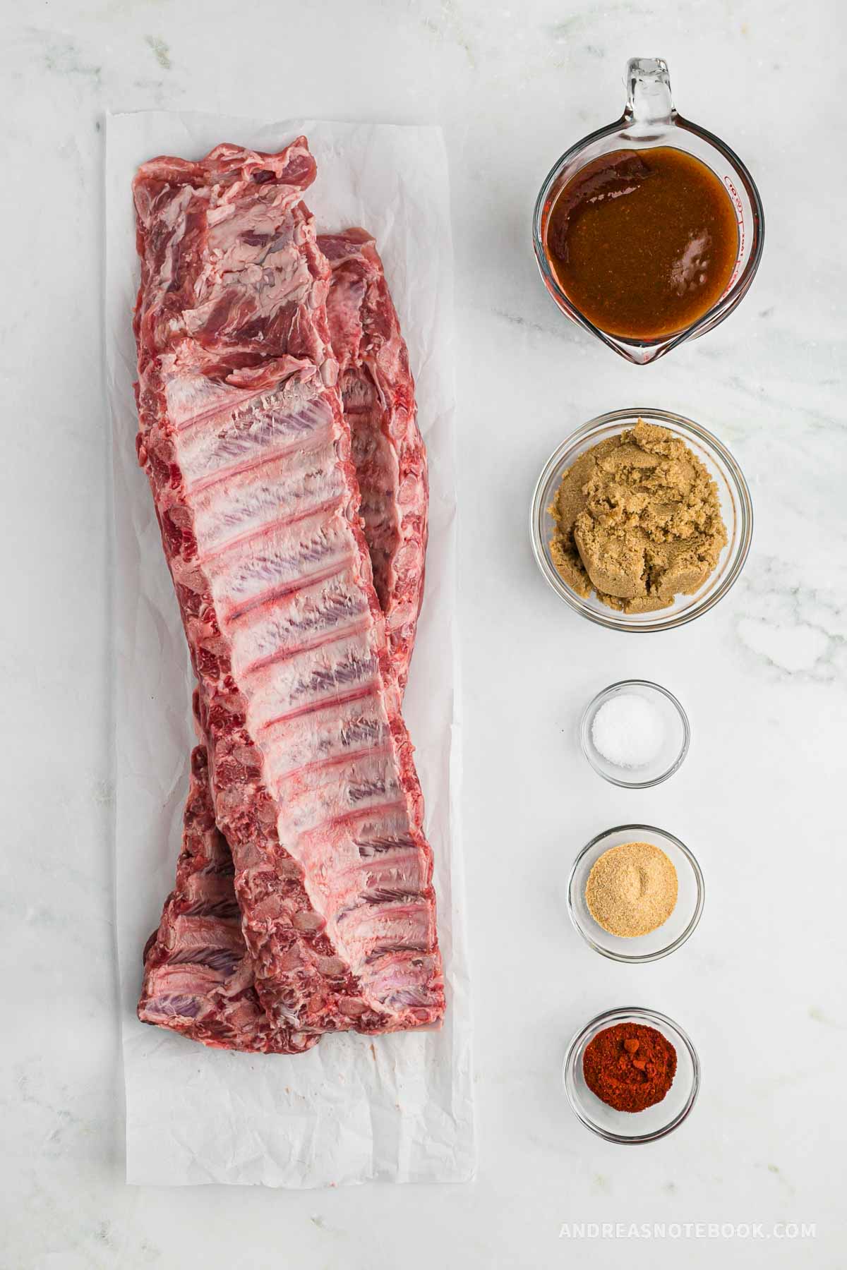 Dry rub ribs recipe ingredients.