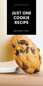 chocolate chip cookie with salt on top - text says just one cookie recipe