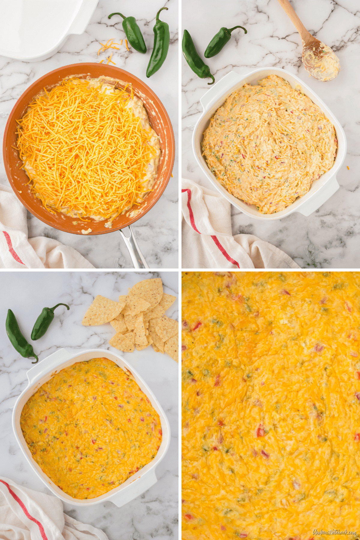 cheese melting on cheesy dip