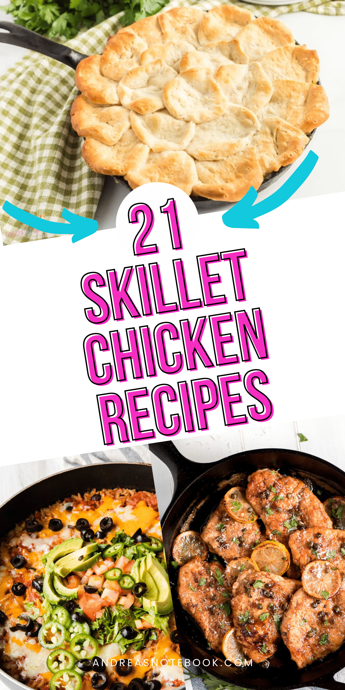 21 skillet chicken recipes - 3 images of chicken skillet recipes