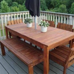 wood outdoor DIY dining table