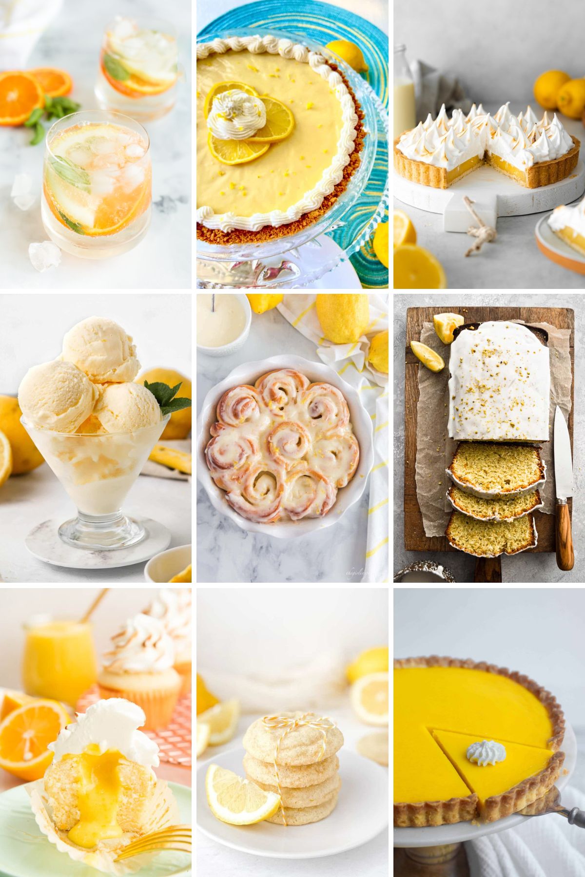 Sweet lemon recipes collage.