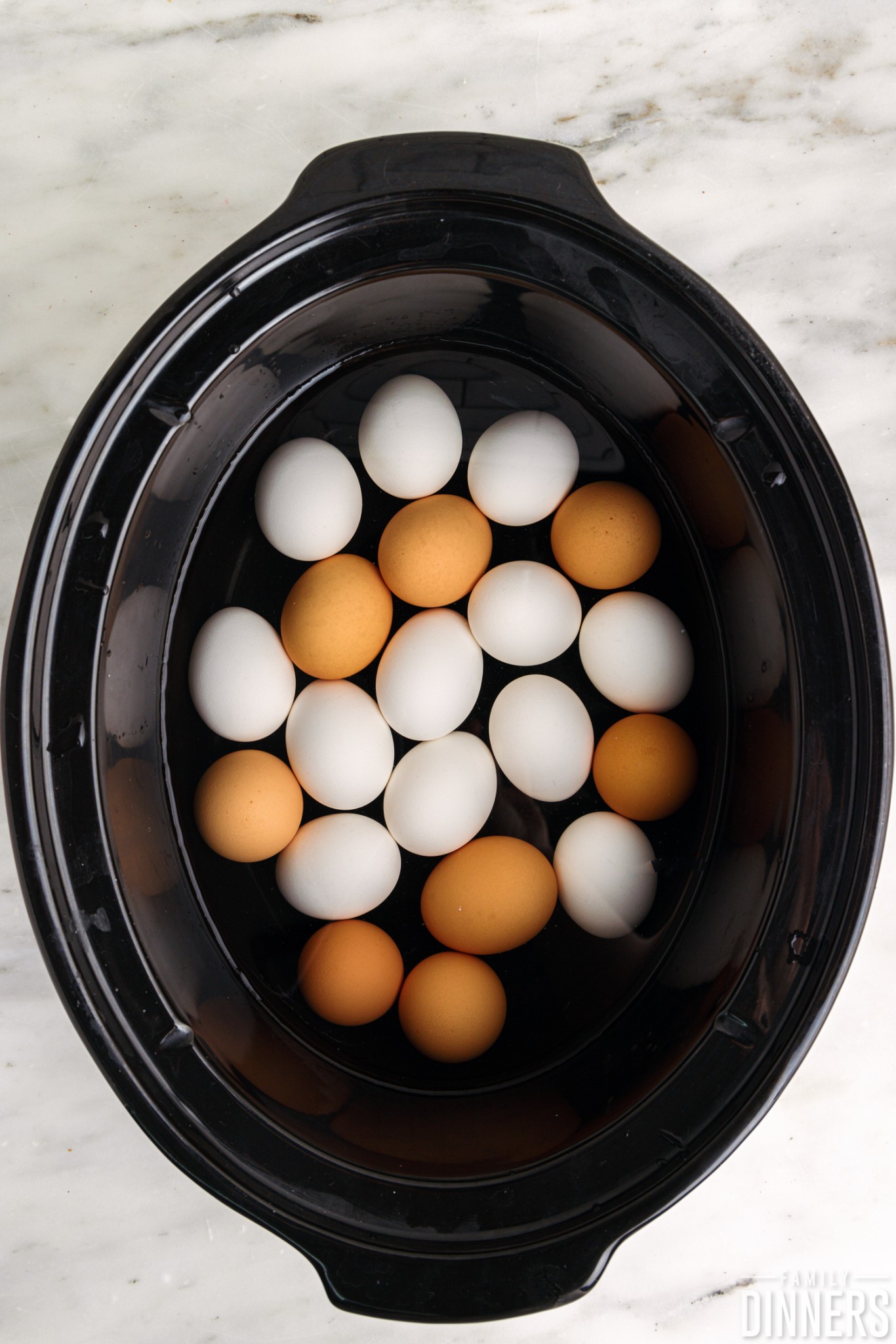Eggs in a crock pot.