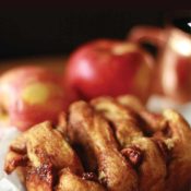 apple pull apart bread in a bread pan.