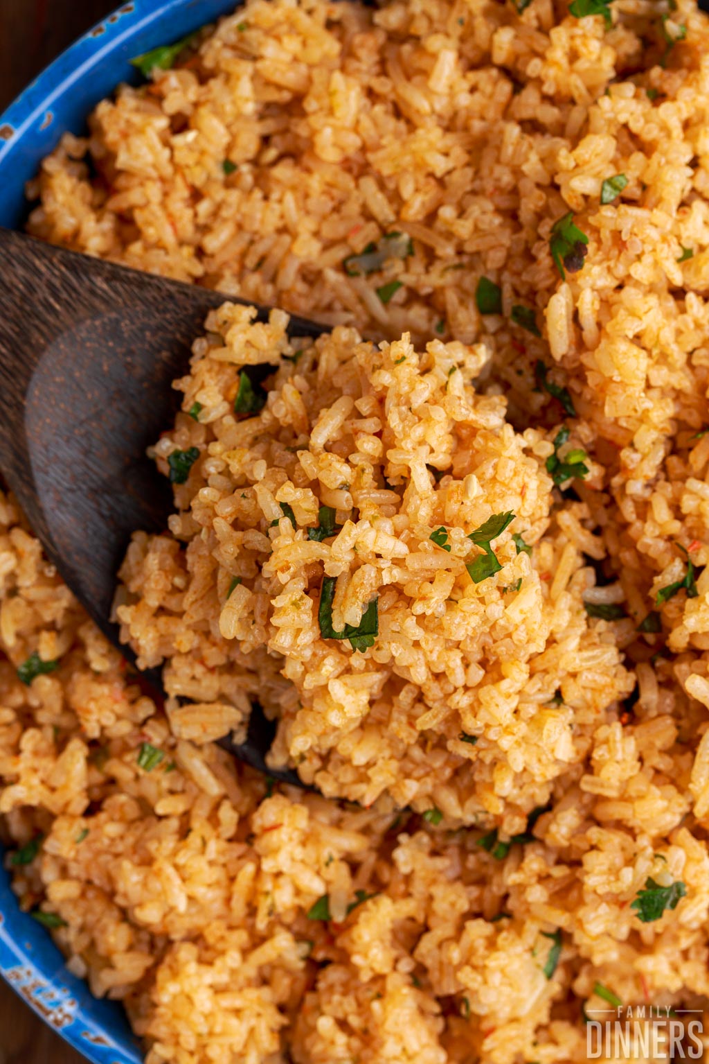 Mexican rice in a bowl.