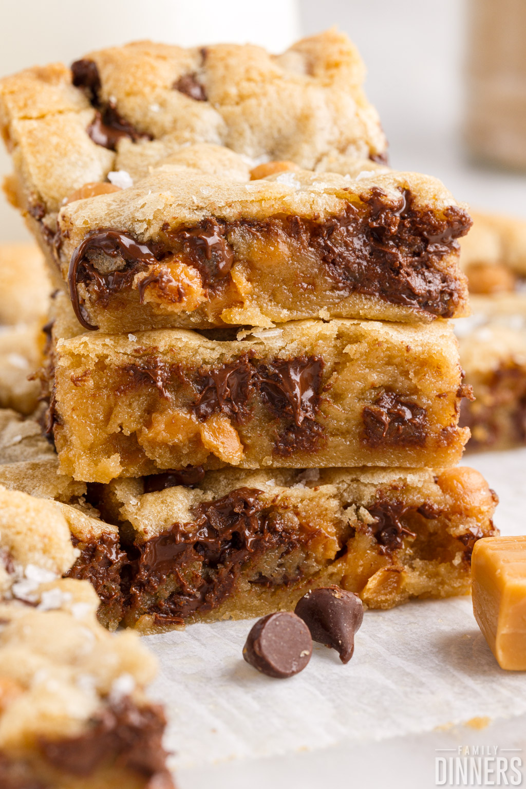 Stacked cookie bars.