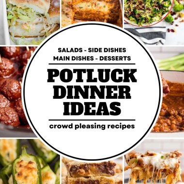 potluck dinner ideas collage.
