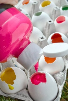 paint filling eggs.