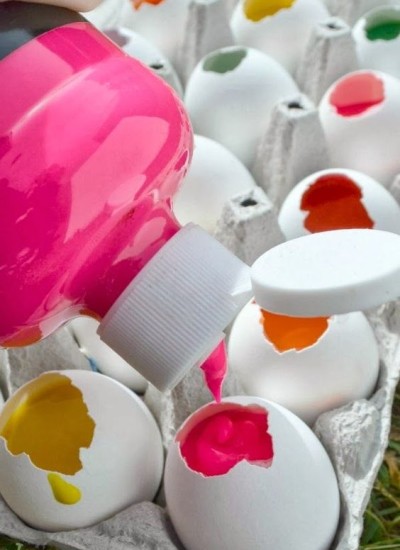 paint filling eggs.