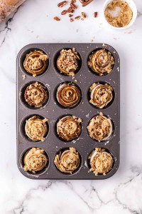 Muffins sprinkled with nuts.