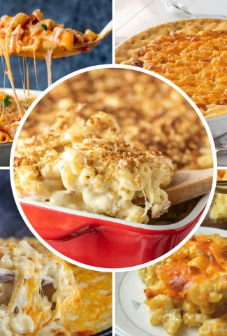 mac and cheese collage.