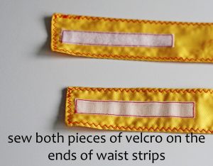 velcro sewn on waist straps.