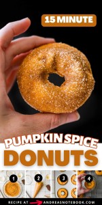 Pumpkin spice donut collage.