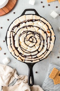 Skillet Cookie with s'more top.