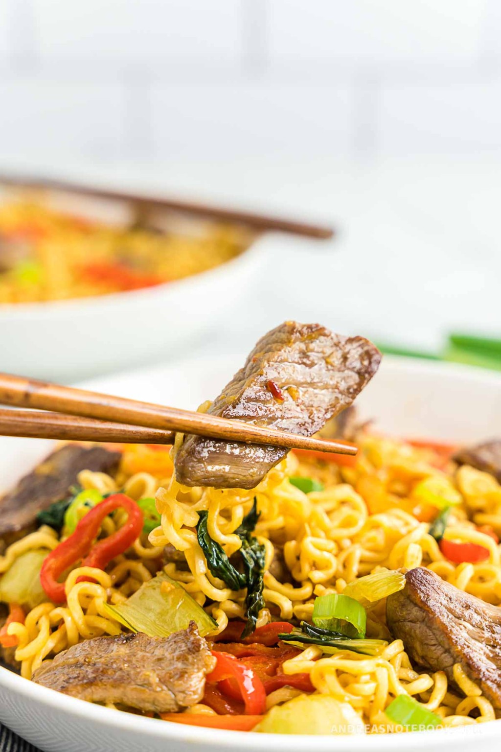 Spicy Beef Stir Fry With Ramen Noodles - Andrea's Notebook