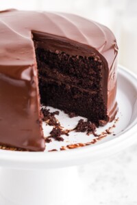 Chocolate cake with coffee ingredients.