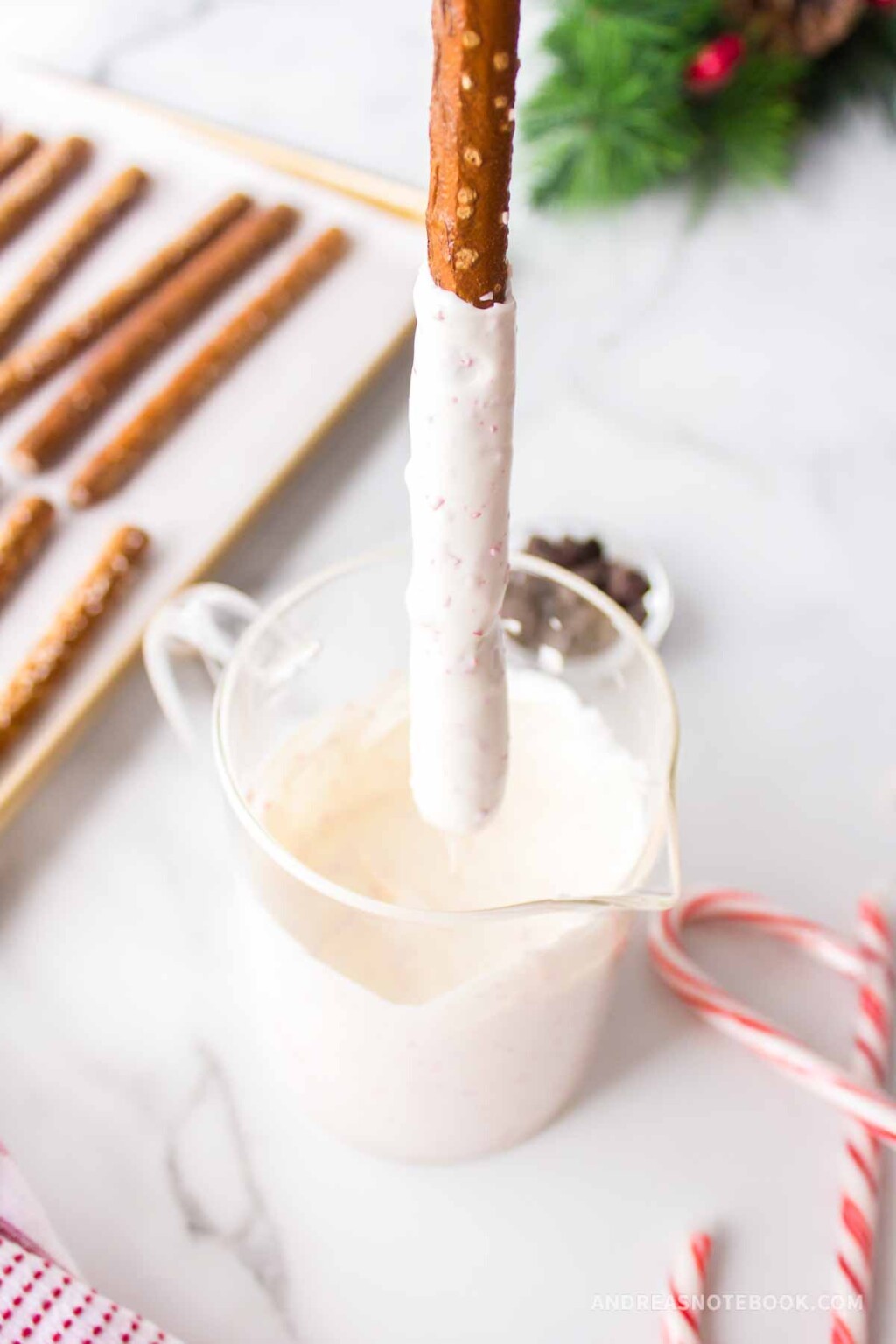 Mint Chocolate Pretzel Rods Christmas Candy Recipe