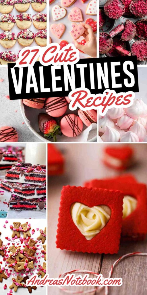 Collage of valentines day recipes.