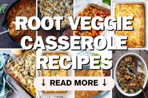 Collage of 9 root vegetable casserole recipes.