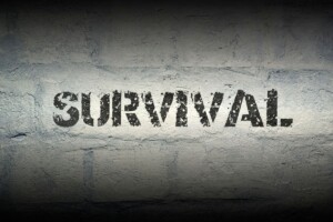 Image with word "survival" in block font.